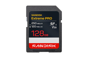 SANDISK 128 GB SDXC-KARTE EXTREME PRO UHS-I V30 U3 R250MB/S / W120MB/S 4K UHD
