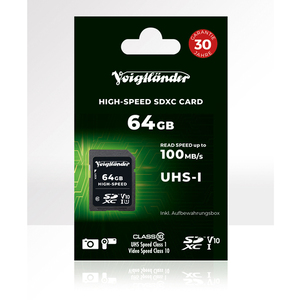 VOIGTLäNDER HIGH-SPEED SDXC 64GB UHS-I CL10, U1, V10 (100/15 MB/S)