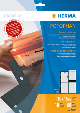 HERMA 7785 FOTOPHAN 10 BLATT 10X15 SCHWARZ