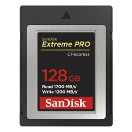SANDISK EXTREME PRO CFEXPRESS CARD 128GB TYPE B, 1700/1200 MB/S