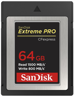 SANDISK EXTREME PRO CFEXPRESS CARD 64 GB TYPE B, 1500/800 MB/S