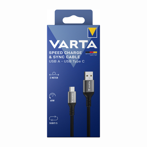 VARTA USB TYPE A TO TYPE C SPEED CHARGE & SYNC CABLE